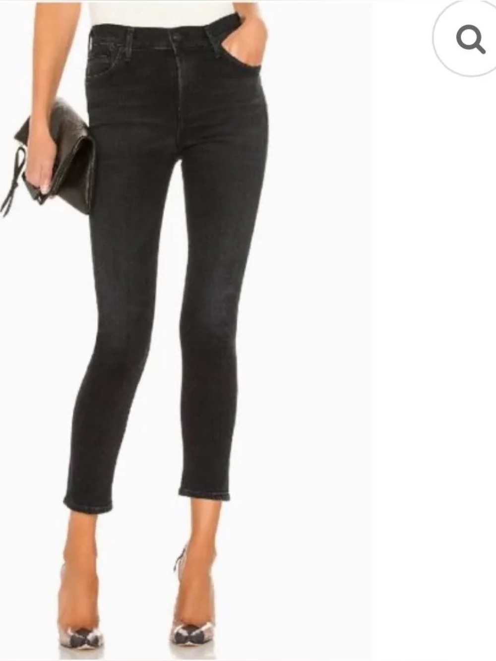 Citizens of Humanity Rocket Crop High-Rise Skinny Jeans Size 29 Washed Black